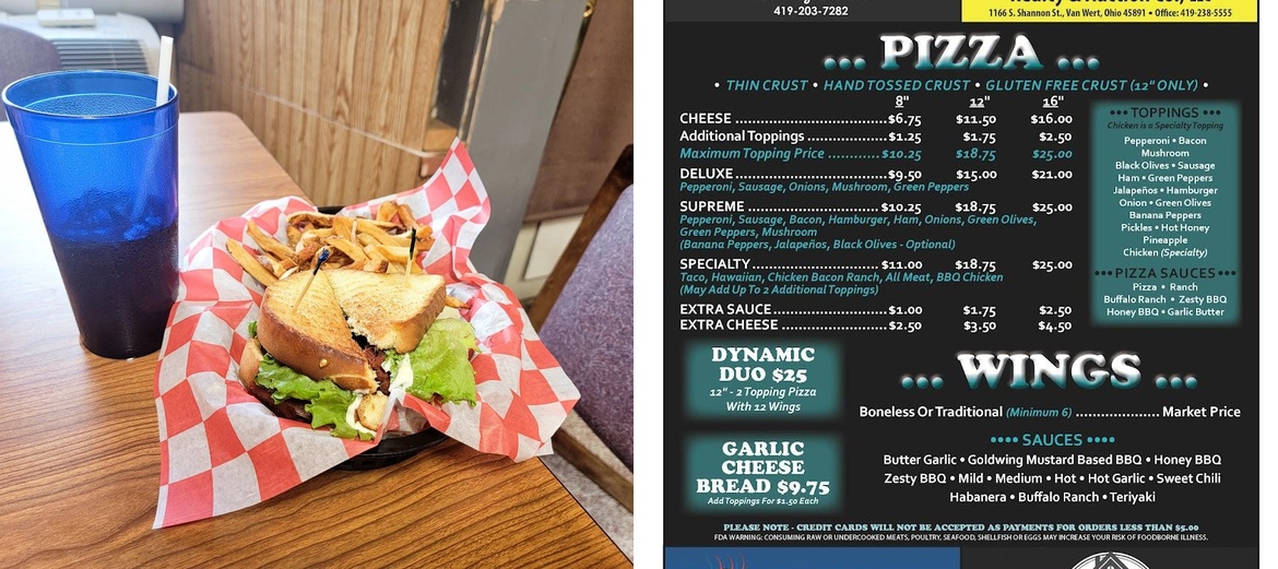 Cheers and Gears Bar and Grill Menu